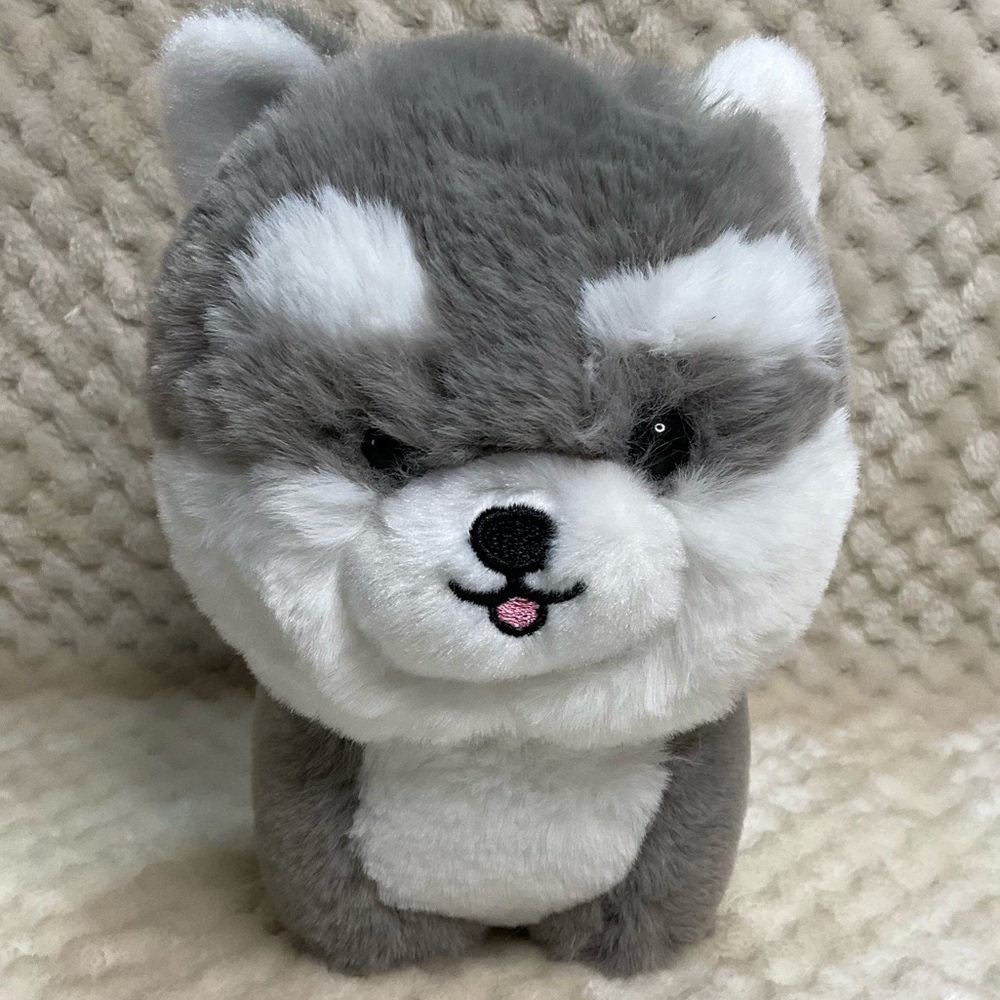 Aurora World Soft Teddy Pets Plush Gray White Husky Dog Stuffed Animal Toy